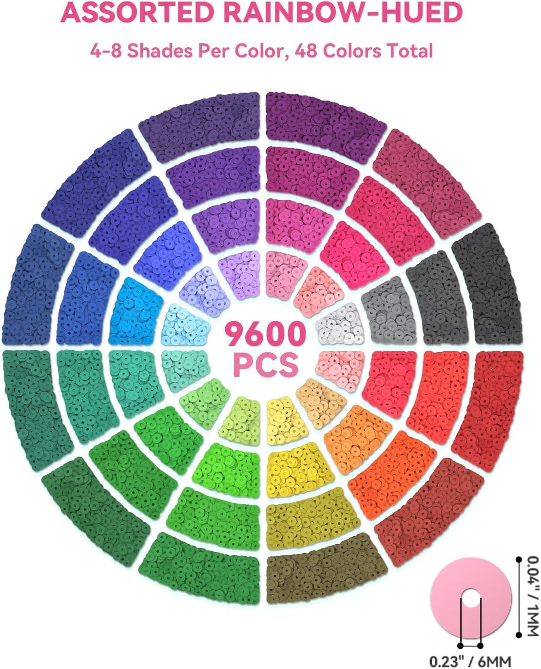 image:imageARTDOT 11000 PCS Assorted Clay Beads for Friendship Bracelets Making Kit 48 Colors Jewelry Making Supplies Heishi Beads with 7 Styles Letter Beads Set Gifts