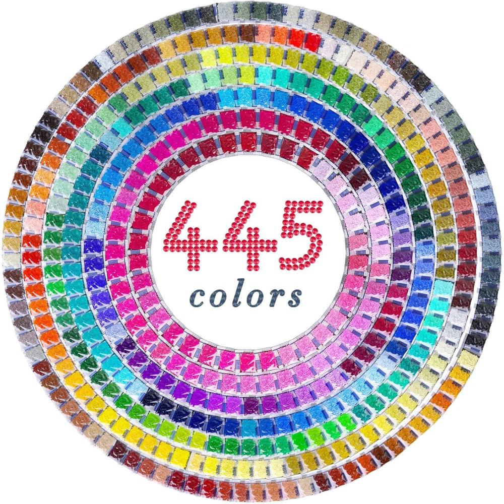 image:imageARTDOT 5D Diamond Painting Beads 445000 Pieces 445 Colors Round Drills Diamond Art Accessories Gem Art Nails Crafts 1000pcs per BagRound Drill