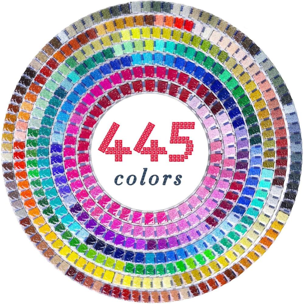 image:imageARTDOT 5D Diamond Painting Beads 445000 Pieces 445 Colors Round Drills Diamond Art Accessories Gem Art Nails Crafts 1000pcs per BagSquare Drill