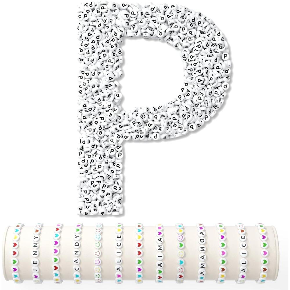 image:imageARTDOT 800 Pieces Letter E Beads for Friendship Bracelets Making Kit DIY Jewelry Making Supplies Alphabet Beads Crafts Art1P