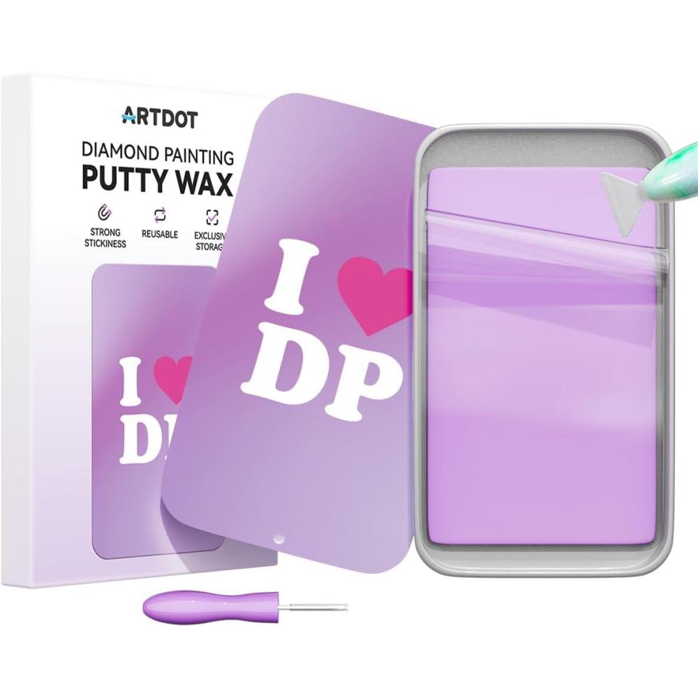 image:imageARTDOT Enduring Stickiness Putty Wax for Diamond Art Kits for Adults Strong Stickiness Clay Glue with Slide Storage Box for Diamond Painting Accessories and ToolsPurple