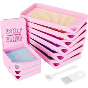 ARTDOT 10-Piece Interlocking Diamond Art Trays Kits for Adults, Stackable Diamond Painting Accessories and Tools(Pink)