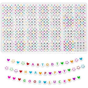 ARTDOT 1400 Pieces Letter Beads for Friendship Bracelets Making Kit, 28 Styles Assortment Jewelry Making Supplies Alphabet Beads Set with Cases Preppy Crafts Gifts(Multicolor Letter White Bead)