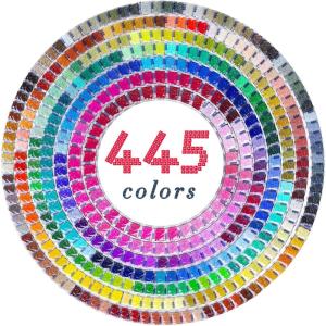 ARTDOT 5D Diamond Painting Beads, 445000 Pieces 445 Colors Round Drills Diamond Art Accessories Gem Art Nails Crafts (1000pcs per Bag)(Square Drill)