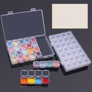 ARTDOT 64 Jars Storage Containers for Diamond Art Kits for Adults, Portable Storage Organizer with Sticker Labels for Diamond Painting Accessories and Tools(56 Containers with 2 Box)