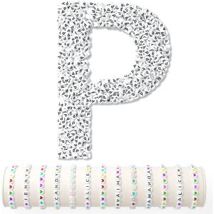 ARTDOT 800 Pieces Letter E Beads for Friendship Bracelets Making Kit, DIY Jewelry Making Supplies Alphabet Beads Crafts Art(1-P)