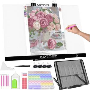 ARTDOT A1 Large LED Light Pad for Diamond Painting AC Powered Light Board Kit Adjustable Brightness Light Box Drawing for 5D Diamond Painting Kits(A2 Light Pad Kits)