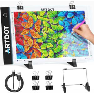 ARTDOT A1 Large LED Light Pad for Diamond Painting AC Powered Light Board Kit Adjustable Brightness Light Box Drawing for 5D Diamond Painting Kits(A4 Light Pad)