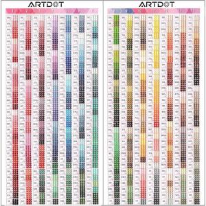 ARTDOT Color Card for Diamond Painting Kits, 5D Diamond Art Reference Tools with Number Matching 445 Colors Diamond Painting Accessories