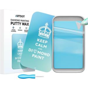ARTDOT Enduring Stickiness Putty Wax for Diamond Art Kits for Adults, Strong Stickiness Clay Glue with Slide Storage Box for Diamond Painting Accessories and Tools(Blue)