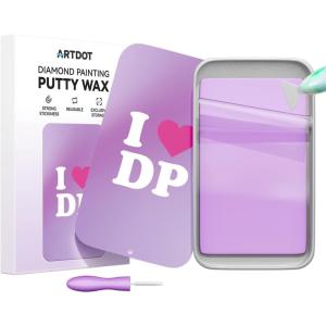 ARTDOT Enduring Stickiness Putty Wax for Diamond Art Kits for Adults, Strong Stickiness Clay Glue with Slide Storage Box for Diamond Painting Accessories and Tools(Purple)