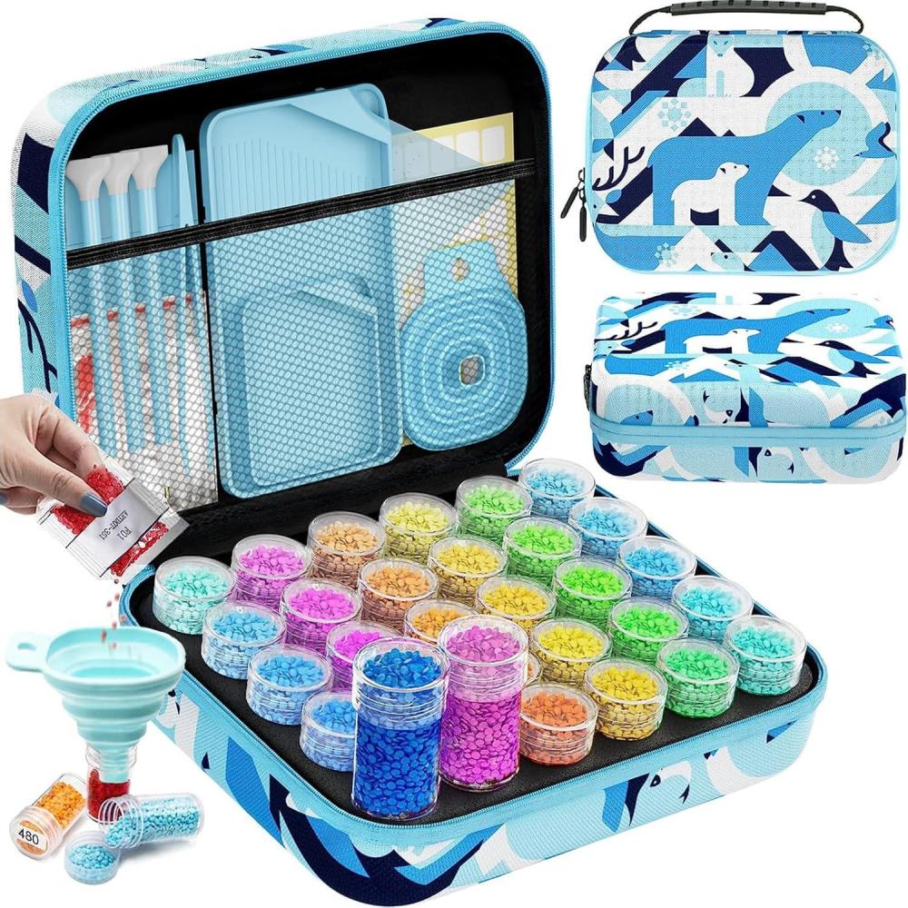 image:imageARTDOT 240 Slots Storage Container for Diamond Painting Kits for AdultsPortable Diamond Painting Storage Box with Accessories and ToolsBlue