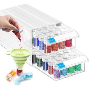ARTDOT 240 Slots Storage Container for Diamond Painting Kits for Adults,Portable Diamond Painting Storage Box with Accessories and Tools(Transparent)